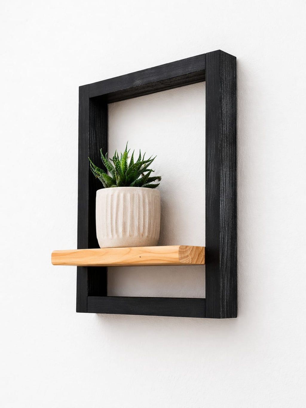 Set de 2 repisas Flotantes Marco Negro 30x24cm